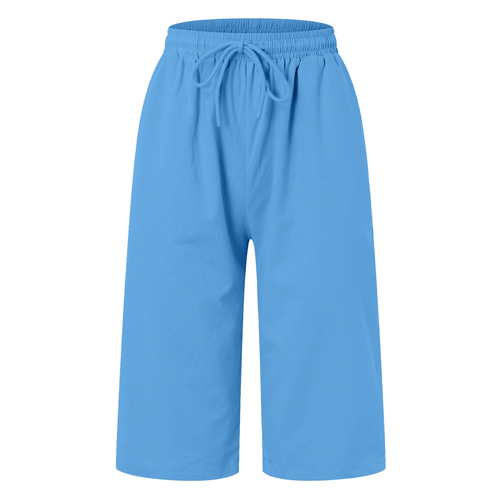 thumbnail image 4 of Pantalones capri informales de cintura alta para mujer - Bolsillos grandes - Cintura elástica - Terciopelo dorado ligero - Tallas S-XXL - Lavables a mano, 4 of 6